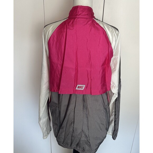 Vintage Nike Windbreaker Track Jacket Medium Half Zip Pink, White & Grey - Picture 5 of 7